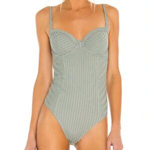 ALLSAINTS Yuni Rib Bodysuit - Green Bay - Size 4